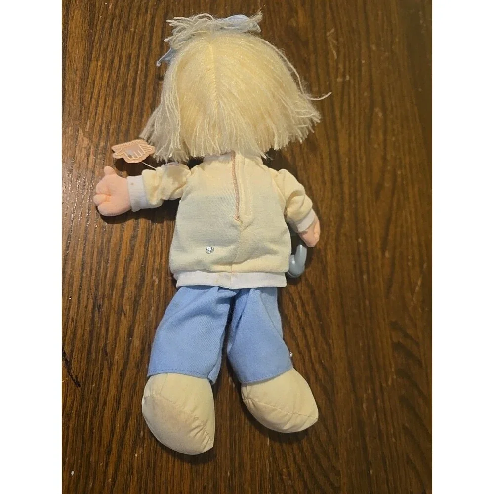 Vintage 1986 Precious Moments Plush Doll – 11” Blonde Yarn Hair – Applause